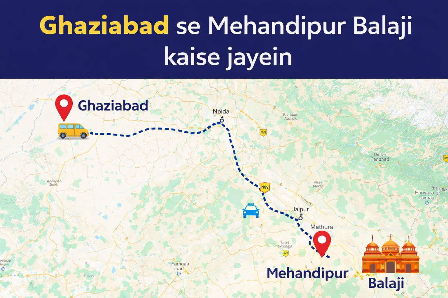 Ghaziabad Se Mehandipur Balaji Kaise Jayein